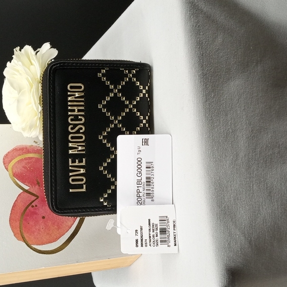 MOSCHINO "Love Moschino" Studded Zip Around Continental Wallet - Picture 13 of 16